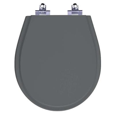 Assento Sanitário Avalon Alongado Laqueado Fechamento Suave Cinza Quartzo Pontto Lavabo 40CM