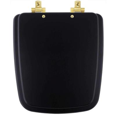 Assento Sanitário Boss Matte Black Alongado MDF Fechamento Suave Preto Fosco Pontto Lavabo 40CM