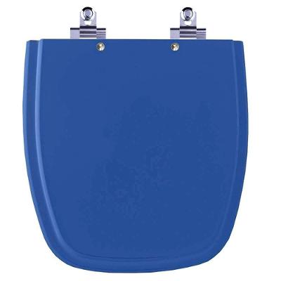 Assento Sanitário Versato Alongado Polipropileno Fechamento Suave Almofadado Azul Mineral Pontto