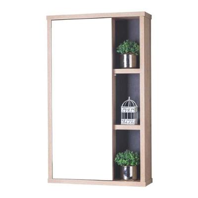 Armário para Banheiro Milano de Parede 1 Porta MDP 42CM Grafite e Carvalho Pontto Lavabo 42CM