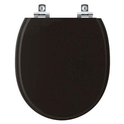 Assento Sanitário Village Alongado Plástico Fechamento Suave Preto Pontto Lavabo 40CM