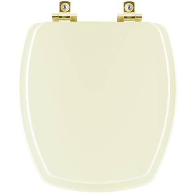 Assento Sanitário Thema Alongado Polipropileno Parafusado Fechamento Suave Bege Pontto Lavabo 40CM