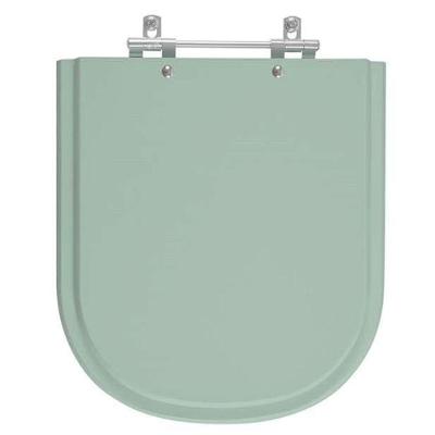 Assento Sanitário Flox Alongado MDF Fechamento Convencional Alumínio Anodizado Verde Claro Pontto