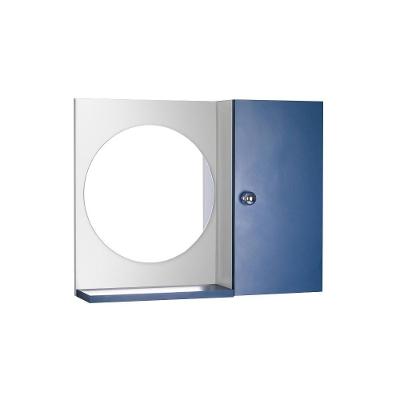 Armário para Banheiro com Espelho Redondo Azul Marinho 58CM MDP 15mm Mercado das Prateleiras