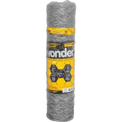 Tela Hexagonal Mangueirão 3''x18x1,0x50M Galvanizada Inox Vonder 5000CM