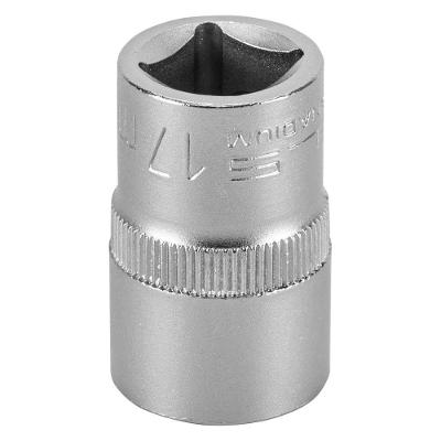 Soquete 1-2'' 17mm Crv Cromado com Encaixe Sextavado Resistente ao Desgaste Stels 1.7CM