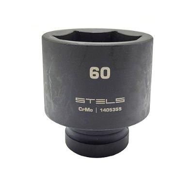 Soquete de Impacto 1405355 1 Hex Cr-Mo 60mm com Força e Durabilidade em Aço Cromo-Molibdênio Stels