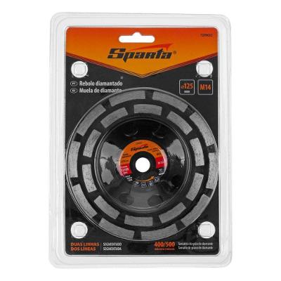 Rebolo Diamantado Dupla Linha 125mm Remoção Rápida Cinza Sparta Ferramentas 125MM