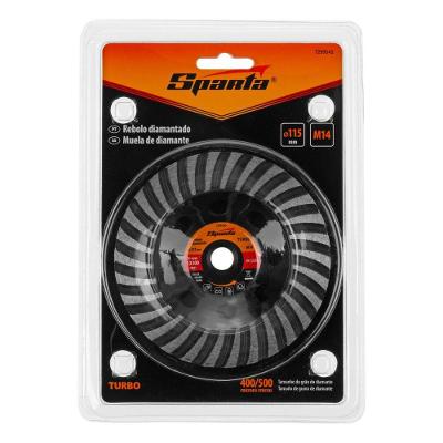 Rebolo Diamantado Turbo 115MM Rosca M14 para Desbaste Rápido Cinza Sparta Ferramentas 13CM