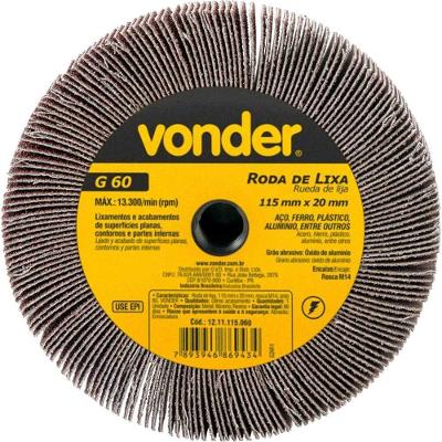 Roda de Lixa G60 Lixamento com Grão G60 e Encaixe M14 Vonder 115CM 20CM