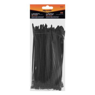 Abraçadeira de Plástico 200x4,8mm Fixação Segura Resistente a Raios UV Preto Sparta Ferramentas