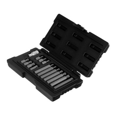 Bits Torx 1131556 com 15 Peças em Aço Crv com Adaptador Stels T20-T50 1-2 Polegada Bivolt