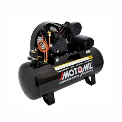 Compressor Profissional Motomil CMav-20-200 175PSI 5HP 566L-MIN Trifásico 220-380V