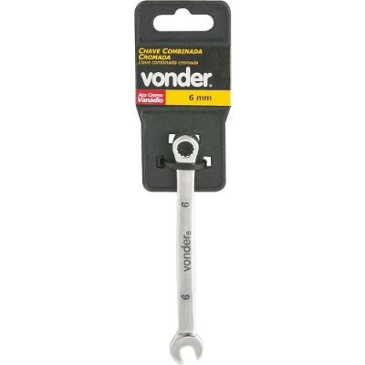 Chave Combinada 06mm Lado Fixo e Estrela Aço Cromo Vanádio Cinza Vonder 5CM