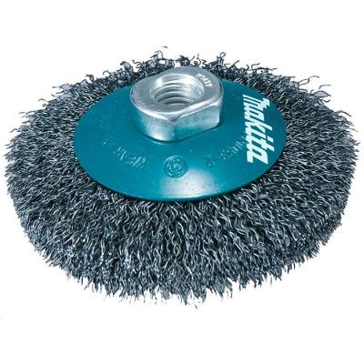 Escova de Aço Côncava 100mm M14 Fio Ondulado Limpeza Design Preciso Azul Makita 11CM