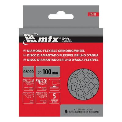 Disco Lixa Diamantada G3000 Lixamento Úmido Base Flexível Verde MTX 100MM