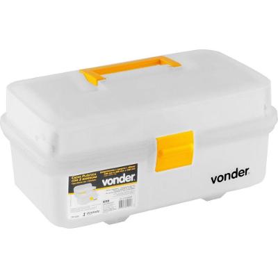 Caixa Plástica CPV 0350 com 2 Bandejas Articuladas Preto Vonder 20CM
