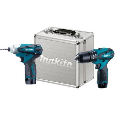 Kit Parafusadeira Furadeira HP330D e TD090D de Impacto Inox Makita 2 Baterias 12V Carregador Bivolt