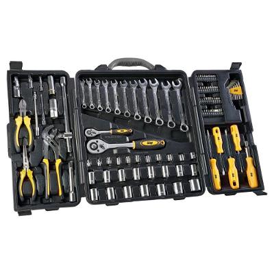 Kit de Ferramentas WF M110 com 110 Peças para Reparos com Aço Cromo-Vanádio Amarelo Preto Cinza WAP