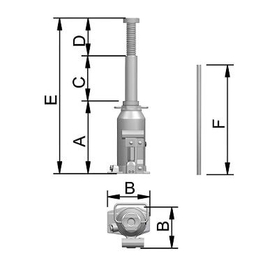 Macaco Garrafa 3 T Hidráulico MT3 para Veículos Leve e Pesada com Curso 115MM Uso Horizontal Bovenau
