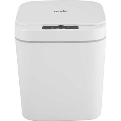 Lixeira Retangular 12L Plástico com Sensor Branca Vonder 23,5CM