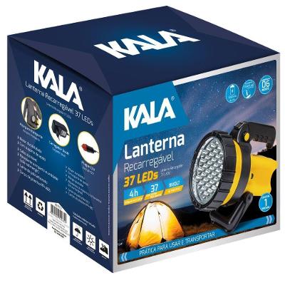 Lanterna Led Recarregável 37 Leds 1200 Mah Bivolt Kala com Autonomia Até 4 Horas Preto 950G