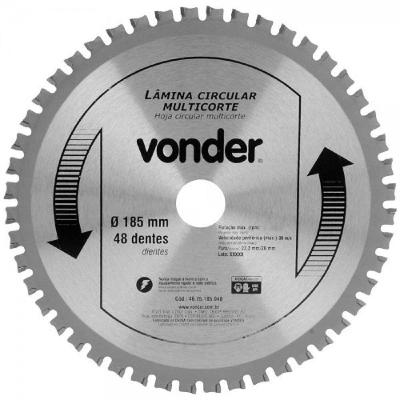 Lâmina Circular Multicorte para Corte Versátil em Múltiplos Materiais Inox Vonder 185MM