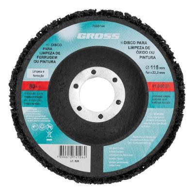 Disco de Polimento 115x22mm para Ferrugem e Pintura Cinza Gross 115CM