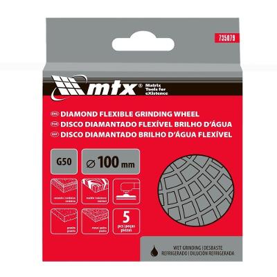 Disco de Lixa Diamantada Refrig G50 Lixamento Úmido Base Flexível Cinza MTX 100CM