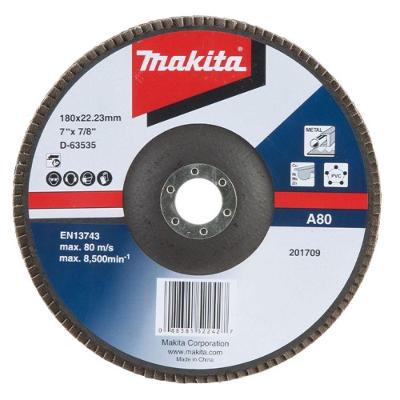 Flap Disco 180 X 22.23MM Grão A80 Desempenho Superior Verde Makita 18CM