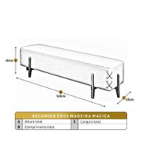 Recamier Eros Luxo Madeira Maciça Castellar Móbile Linho Cinza Linho Cinza - 5