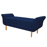 Recamier Estofado Ari 195cm King Size Suede Azul Marinho - 4