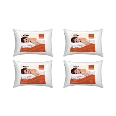 Travesseiro Kit 4un Amore 70x50x15 Cervical Fibra Siliconada Macio Alta Resiliência Branco Ortobom