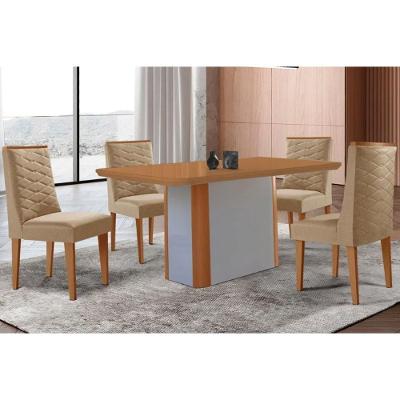 Sala Jantar Pietá 4 Lugares Tampo MDF Canto Curvo 180CM Móveis Rufato