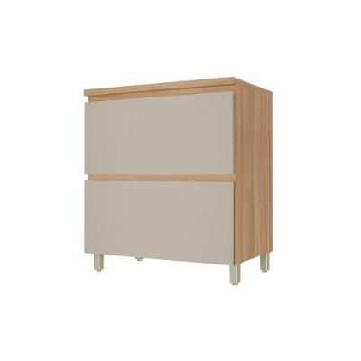 Balcão Cozinha Rainha 1 Porta 1 Gaveta MDF 80CM Bege Nesher Móveis