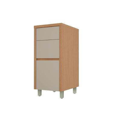 Balcão Cozinha Condessa 3 Gavs 40cm sem Porta 3 Prateleiras em MDF TAMANHO 40CM Amadeirado Nesher