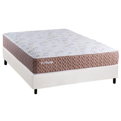 Cama Box com Colchão Casal Corano White Molas Ensacadas Pocket Privilege Tecido Branco Paropas