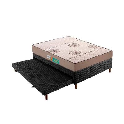 Cama Box Casal Sommier Black Colchão Espuma D33 Pérola Dupla Face Bege Colchões Polar