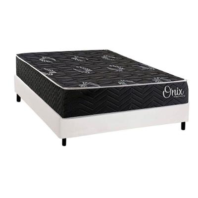 Cama Box Casal Onix Pillow Top Colchão Ortopédico D28 Tecido Liso Branco Kappesberg