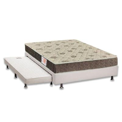 Cama Box Casal Comfortpedic Orthoflex Espuma Courino Branco Orthoflex