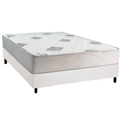 Cama Box Casal Corano White com Colchão Ortopédico Anatômico Tecido Antiácaro Branco