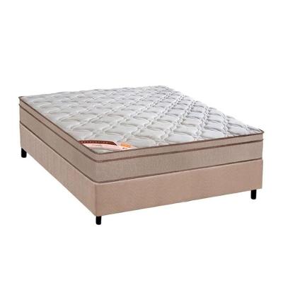Cama Box com Colchão Casal Suede Clean Euro Pillow Molas Bonnel Bege a Costa Rica