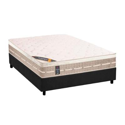 Cama Box com Colchão Casal Suede Gray Euro Pillow Molas Bonnel Cinza a Costa Rica