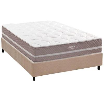 Cama Box com Colchão Casal Suede Clean Euro Pillow Molas Ensacadas Tecido Bege Herval