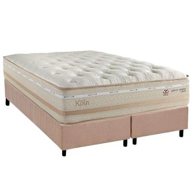 Cama Box com Colchão Queen Suede Clean Euro Pillow Molas Ensacadas Bege Herval