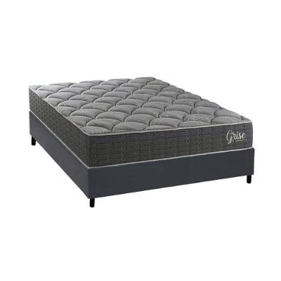 Cama Box com Colchão Casal Kappesberg D40 Anatômico Ortopédico Pillow Top Tecido Cinza Kappesberg