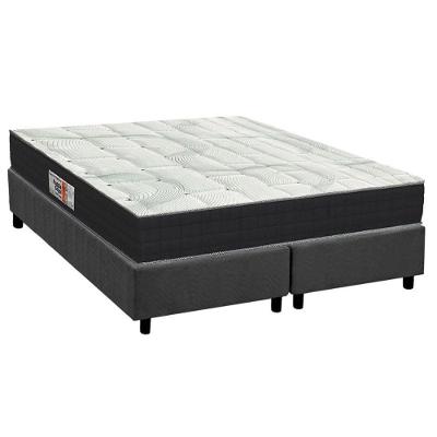 Cama Box com Colchão Queen Sogni Orthoflex 158 Ortopédico Espuma Suede Preto Orthoflex