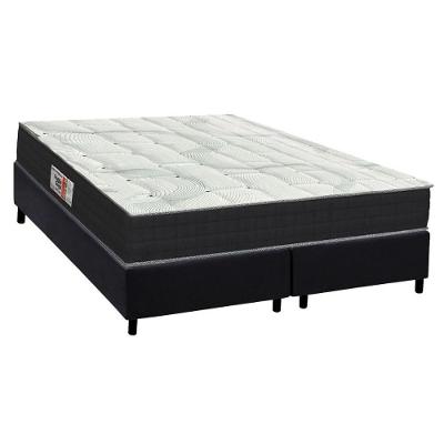 Cama Box com Colchão Queen Sogni Orthoflex 158 Ortopédico Espuma Tecido Suede Preto