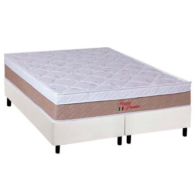 Cama Box com Colchão Queen Corano White Euro Pillow Ortopédico Tecido Bege Orthoflex