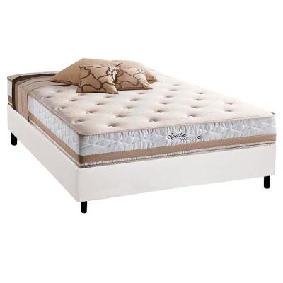 Cama Box com Colchão Casal Maxspring Spain Euro Pillow Molas Ensacadas Branco Herval